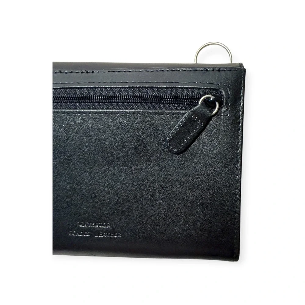 Samsonite Vintage Leather Wallet Y2K Tri-Color Croc Embossed Black Blue Orange